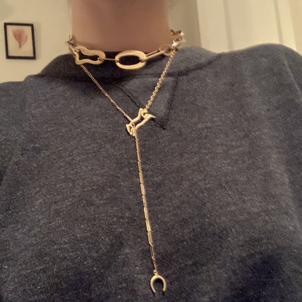 Gold and silver chain necklace